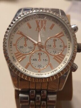 10/$20 Accutime Silver/Goldtone Stainless Steel Men's Watch